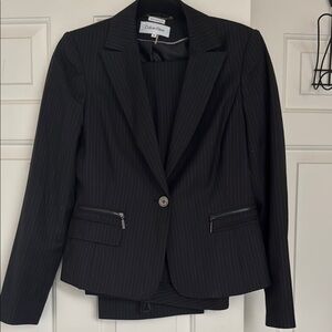 Calvin Klein Women's Black Pinstripe Blazer